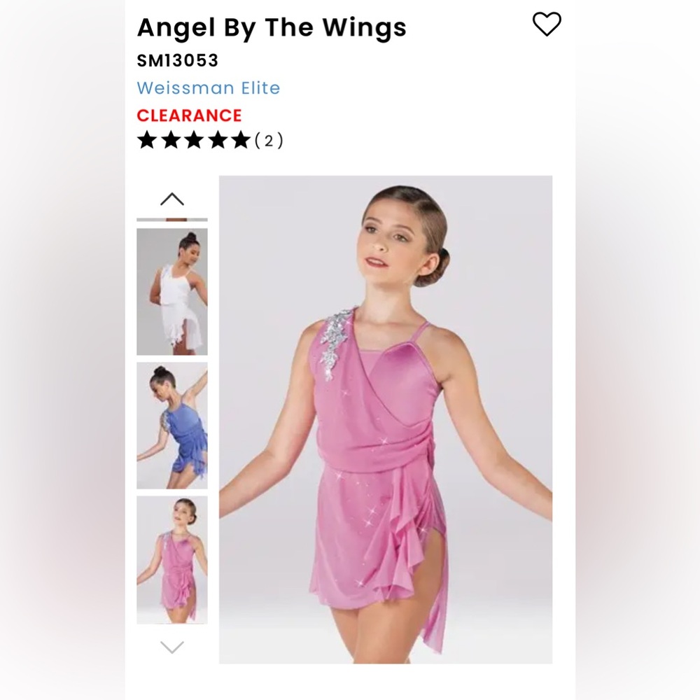 Weissman Angelic Pink Dance Costume with Silver Accents
